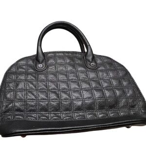 Tignanello black leather purse with quilted design